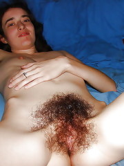 Hairy real girl present vagina porn pics